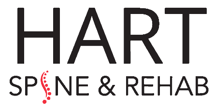 HART Spine & Rehab logo with black text and a red spine on a white background.